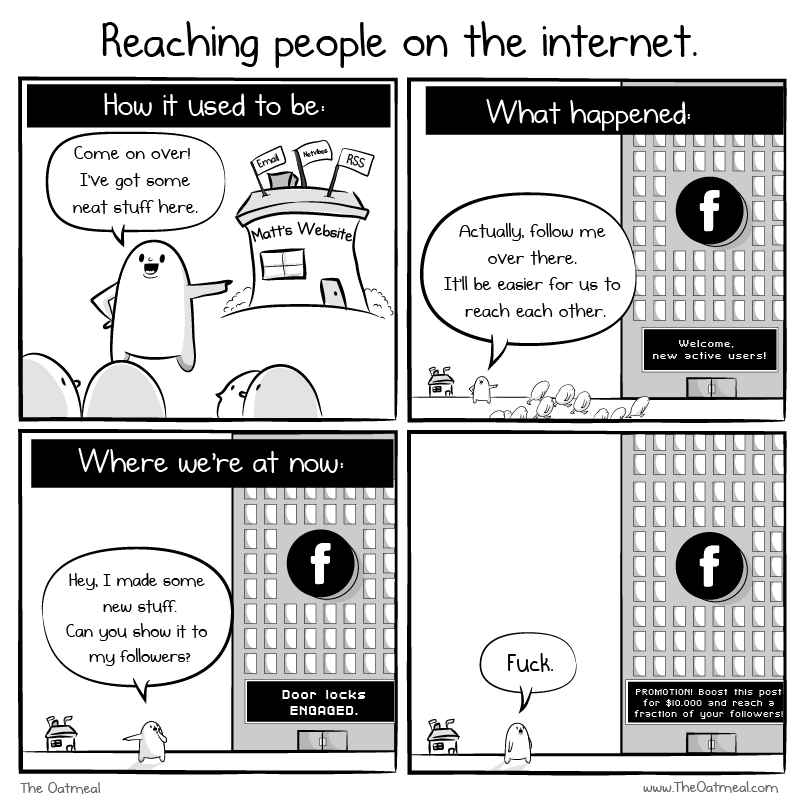 Reaching people on the Internet, by The Oatmeal